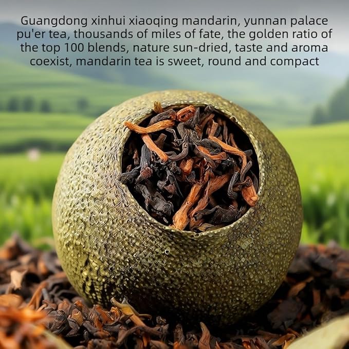 Xinhui Little Green Mandarin Pu-erh Tea 250 g, Whole Cut Dried Citrus with Yunnan Aged Ripe Pu-erh | Smooth Taste, Rich Aroma, Traditional Craftsmanship | for Daily Relaxation & Gifting