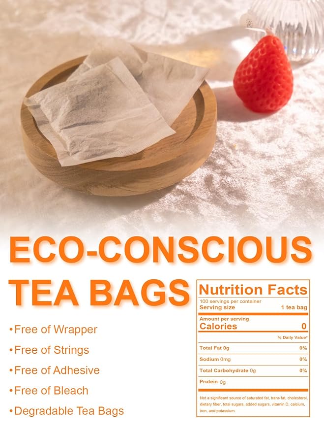 TeeLux Barley Tea Bags, 2g/bag, Pure Roasted Barley Tea, Caffeine Free, Sugar Free, Nutty Flavor, 100 Count