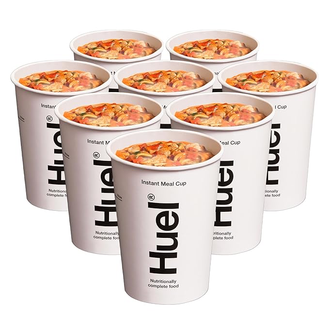 Huel Hot and Savory Cups | Spicy Gochujang | 25g Protein Plant Based Instant Meal | 27 Vitamins and Minerals | 100% Nutritionally Complete | 8 Cups