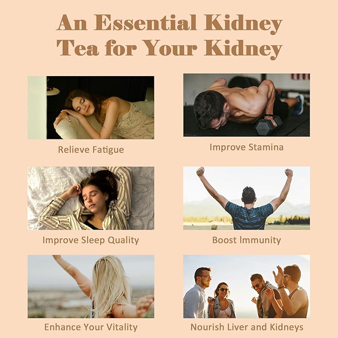 Kidney Tea Formula Ginseng Six Treasure Tea - Pure Natural Chinese Traditional Herbal Ginseng Six Treasure Kidney Detoxification Purification Tea Bag, Contains 7 Precious ingredient Formulas （60 bags/2 Pack)
