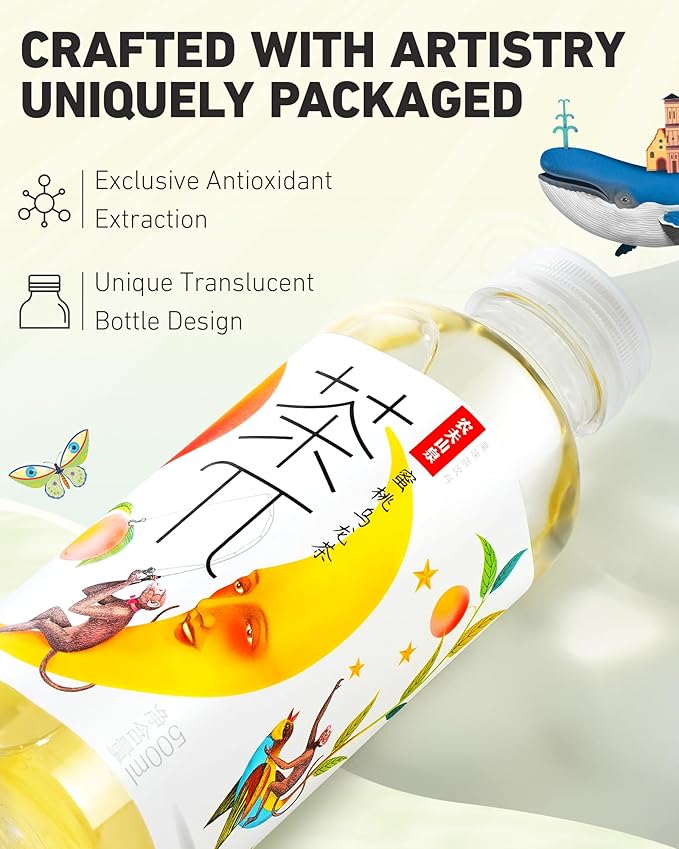 Tea PI Iced Tea – Oolong Tea, Green Grape Sweet Iced Fruit Tea Bottles, Real Juice, -16.9 fl oz, 500mL, 15 Pack