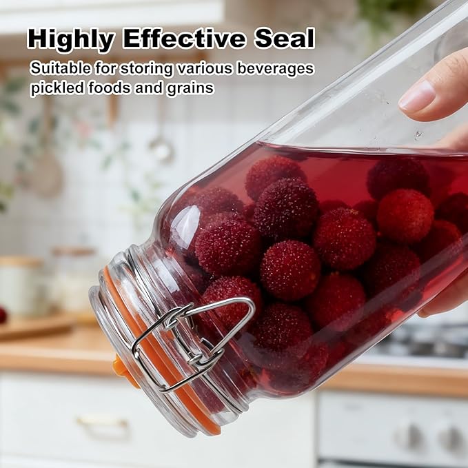 2L Fermentation Jars 3 Pack - Kimchi Container with Airlock - Fermenting Jar - Pickling Jars with Lids