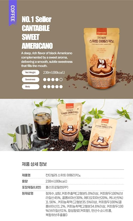 Cantabile Korean Drink Pouch Combo Set of 12 Convenience Store Beverage 230ml(7.77 oz) Each