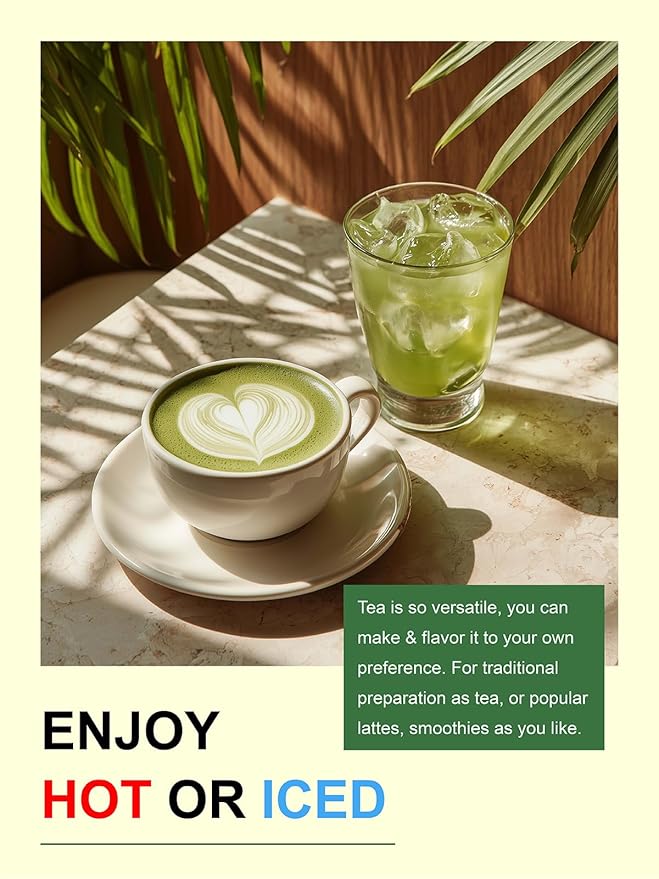 TeeLux Matcha Green Tea Bags, Classic Premium Japanese Matcha + Sencha Green Tea, Super Antioxidant, Zero Calories, Caffeinated, 100 Count