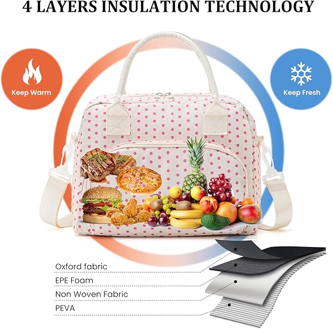 MEXS Insulated Lunch Bag for Women Men Large Reusable Lunch Box Adult Leakproof Portable Cooler Tote Bags for Work Picnic