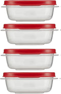 Rubber maid Food Storage Containers, 1.25 Cup Food Storage Containers, 9 Peice Set, Easy Find Lids, 4 Containers, 4 Lids Chalk Pen And Chalk Labels