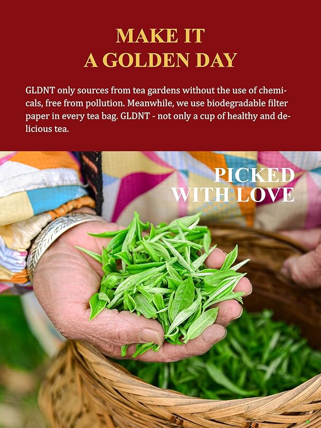GLDNT Organic Black Tea Loose Leaf, Chinese Premium Golden Monkey Black Tea, Brisk & Mellow Taste with Pleasant Aroma, 3.5oz