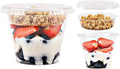 Aatriet 9 oz Clear Plastic Parfait Cups with Insert 3.25oz & Flat Lids No Hole - (20 Sets) Yogurt Fruit Parfait Cups for Kids, for Dips and Veggies, Take Away Breakfast and Snacks. No Leaking
