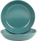 Double Line 9.5"/36 oz Dinner Bowl, Set of 2, Emerald Green
