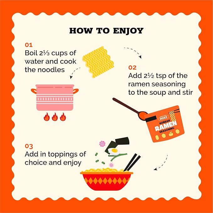 HOXY Journey of Korea "Korean Ramen Seasoning" | Gluten Free, Vegan, No-MSG | Premium Finest Ramen Seasoning Powder | 5.3oz (Beef)