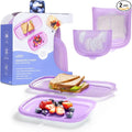 Ubbi Platemate Reusable Silicone Storage Bag, Opens Flat as Placemat, Dishwasher and Freezer-Safe, Lunch Container, Leakproof Sandwich & Snack Bag, Easy to Clean, BPA-Free, Smoothie Purple