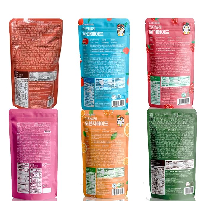 Cantabile Korean Drink Pouch Combo Set of 12 Convenience Store Beverage 230ml(7.77 oz) Each