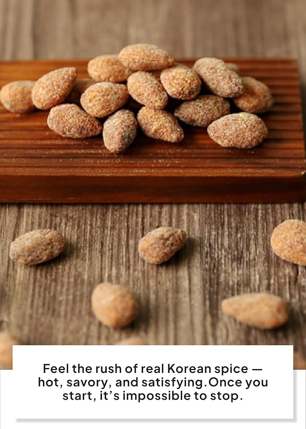 Korean Food Nuts Holic Hot & Spicy Almond, Korean Seasoned Almond Snack, 8 Packs 8.5 oz (1.05 oz Each)