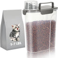 LEAWALK 5-7Lbs Cat Dog Pet Food Storage Container with Large Nozzle Design/4 Safety Buckles/Double-Layer Sealing Strips/Handle/Measuring Cup is Easy to Clean and Does -Khaki