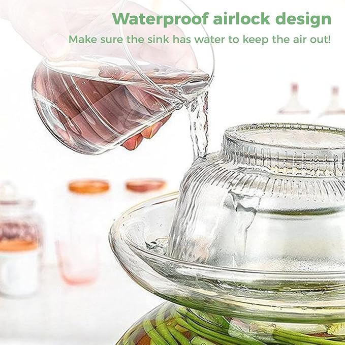1.5L/2.5L/4.5L Glass Fermenting Jar, Large Capacity Sealed Pickle Jar, (C 4.5L/158oz)