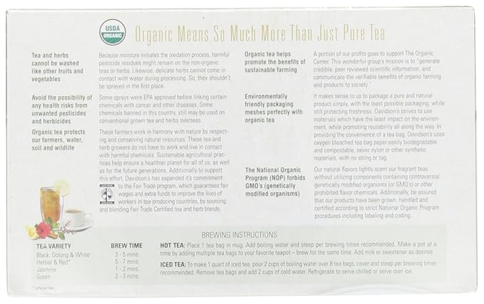Davidson's Organics, Pu-Erh Black, 100-count Unwrapped Tea Bags