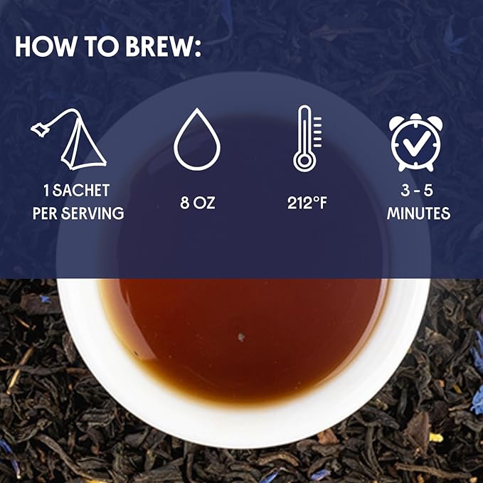 The Tea Spot Earl of Grey Black Tea with Citrus for Energy | Blend of Black Tea, Citrus Root, Mallow Flowers, Bergamot, and Vanilla Flavoring | 15 Tea Bags