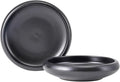 Uaral Japanese Salad Plate,8 Inch Black Plates and Bowls Set,Stoneware Pasta Bowl Set of 2,20 oz(Texture Matte Black)
