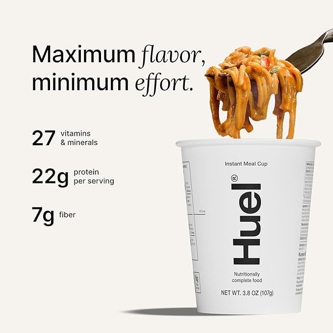 Huel Hot and Savory Cups | Japanese Curry Noodles | 25g Protein Plant Based Instant Meal | 27 Vitamins and Minerals | 100% Nutritionally Complete | 8 Cups