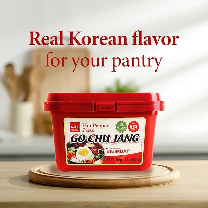 Wang Gochujang - Traditional Korean Red Chili Pepper Paste, Made with All Natural Ingredients, Non-GMO and MSG-Free, 1.1 Lb (Pack of 1) - Spicy, Sweet and Deep Flavor