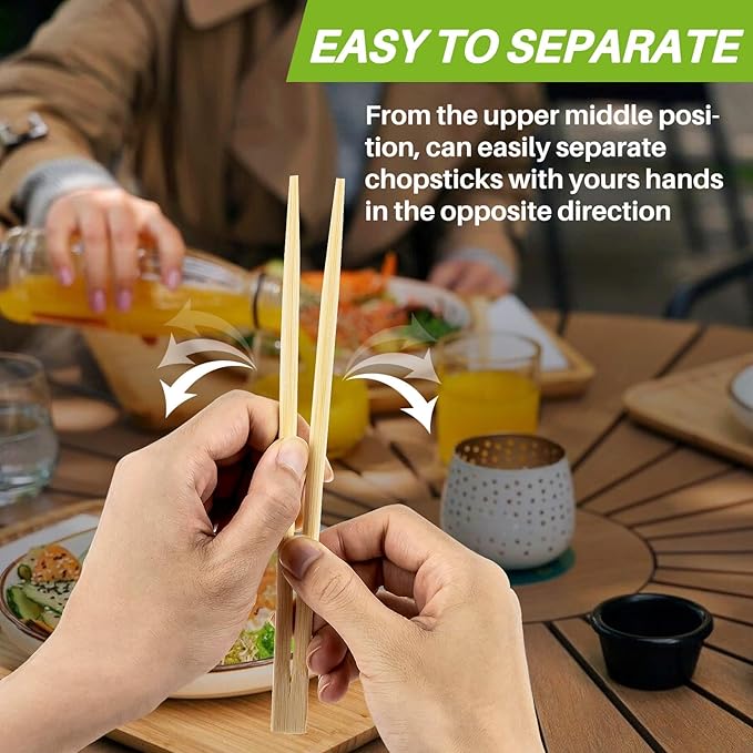 MAQIHAN 40 Pairs Wooden Chopsticks Disposable - Bamboo Chopsticks Chinese Food Japanese Sushi Korea Ramen Asian Cooking Hibachi Party Paper Packaging Individually Packaged Restaurant Business