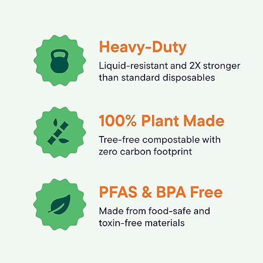 [Bulk - 200-Count] 100% Compostable to Go Containers 8x8" Clamshell Take Out Food Container with Hinged Lid - Disposable Togo Plates - Biodegradable Eco-Friendly Takeout Box Made of Sugar Cane Bagasse