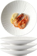 Jusalpha Set of 4-Japanese Style Porcelain Dinner Plates, Versatile Circular Serving Plates for Breakfast, Salad, Steak Dinner, PL018 (8.8 Inches, White)