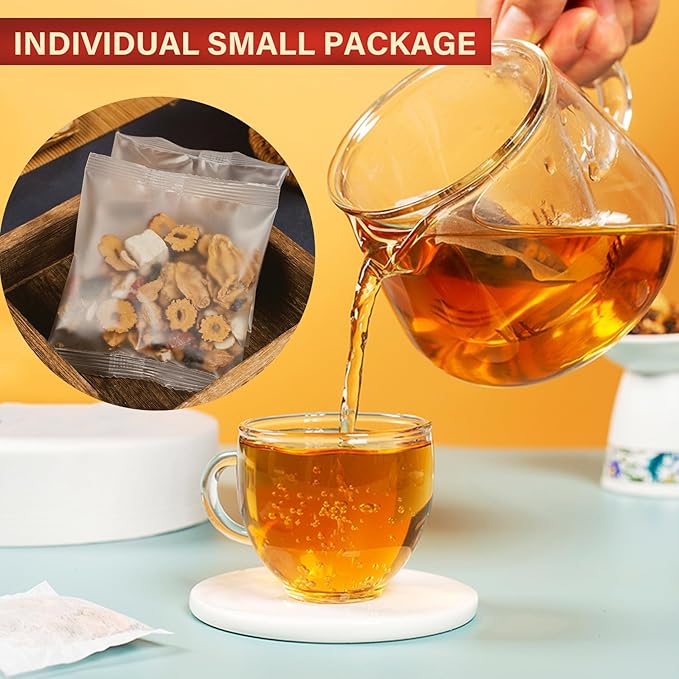 10 Pack Ginseng Ten Treasures Tea, Chinese Herbal Kidney Detox Tea for Men & Women, 10 Precious Ingredients Formula (260g,10 bags/Box)