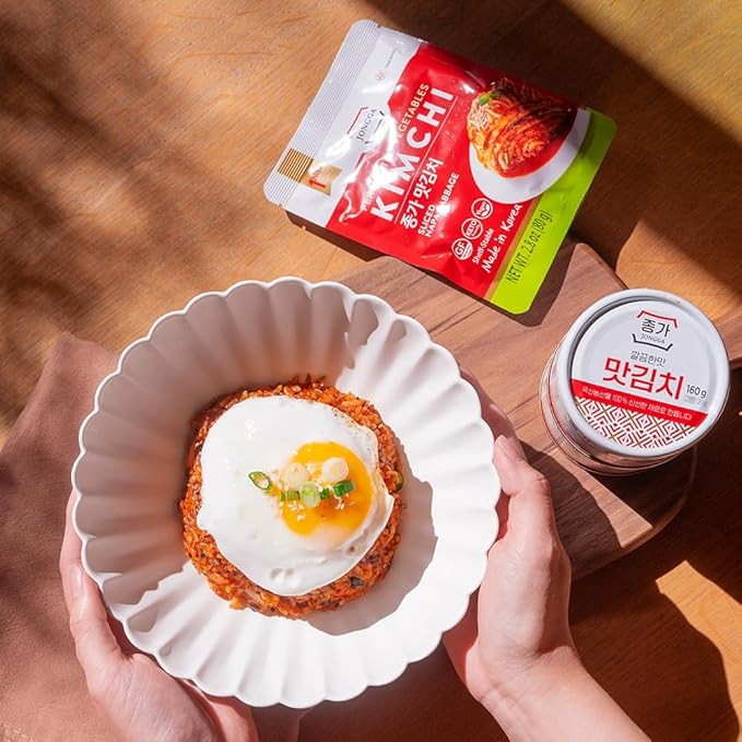 JONGGA Original Can Kimchi (Pack of 1), Shelf Stable Canned Kimchi, Spicy Korean Authentic Fermented Pickled Cabbage, Perfect with Ramen, Noodles and Rice
