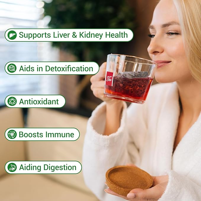 Liver Detox Tea, Liver Cleanse Detox & Repair Dandelion Milk Thistle Tea Support Kidney Health, 10 Precious Ingredients Formula Herbal Teabags for Men & Women (2 Pack/30 Bags)