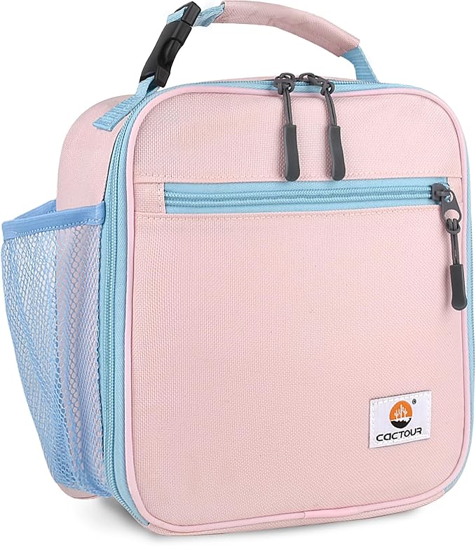 CaCTOUR Lunch Box Kids,Premium Insulated Lunch Bag for Girls Boys,Soft Bag Mini Cooler Back to School Thermal Reusable Lunch Bag for Work School Picnic (Pink)