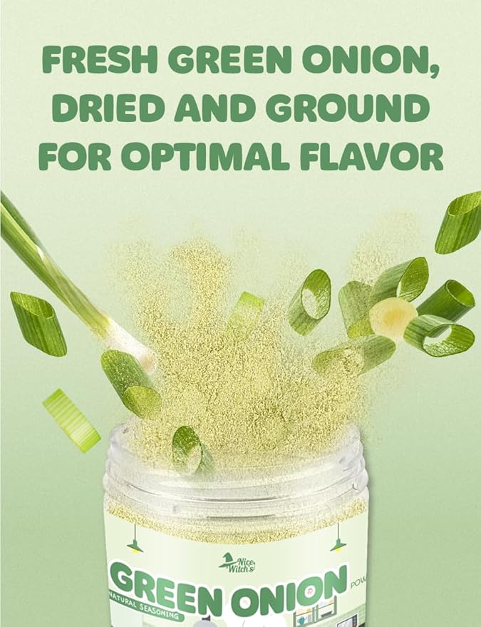 NICE WITCH'S Korean 100% Pure Green Onion Powder 7.05oz / 200g - All-Natural Flavor for Soups, Sauces, and Seasonings 대파분말 (Green Onion)