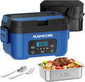Hugmazing Cordless Electric Lunch Box for Adults, Men & Women – Rechargeable Self-Heating Food Warmer with 1.2L SS Container, Battery-Powered Heated Lunch Box, Perfect for Work and Travel Use