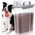 TBMax 10 lbs Cat Dog Food Storage Container, 2026 Upgraded Large Pouring Container for Pet Food Storage, Bird Seed Dispenser, Portable Travel Kibble Holder -Light Gray