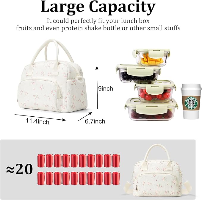 MEXS Insulated Lunch Bag for Women Men Large Reusable Lunch Box Adult Leakproof Portable Cooler Tote Bags for Work Picnic