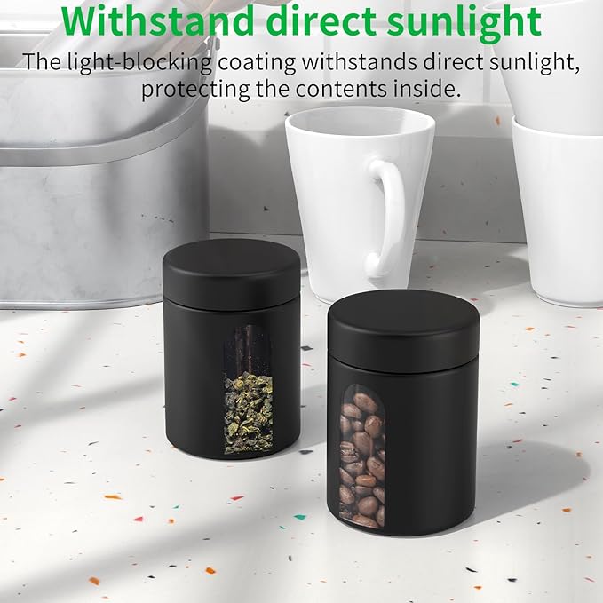 Urekt Glass Storage Jar (4 oz), 2 Pack Premium Food Grade Visual Container with Child Resistant Cap, Small Waterproof Bottle Multipurpose Container for Coffee Beans Nuts Teas Spices(120ml)