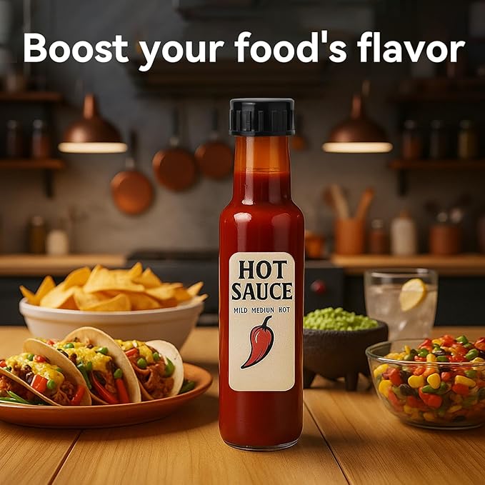WERTIOO Hot Sauce Bottles, 12 Pack 8.5 OZ Bottle with Leak Proof Screw Caps, Glass Square Bottles With Caps Shrink Capsules for Oil, Vinegar, Syrup, Salad Dressing, Juicing，Brown