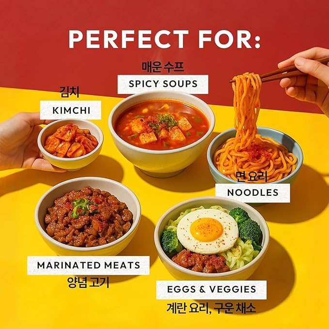 East and Else Gochugaru, Korean Red Chili Pepper Flakes, Coarse Grind for Kimchi, 6 OZ (170g) Resealable Bag, Premium 100% Sun-Dried Chili Powder for Stews, Chili Oil, and Asian Cooking