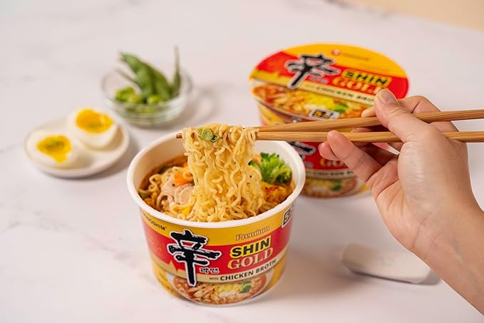 Nongshim Ramen Noodles, Gourmet Instant Ramen bowl, Premium Microwavable Noodle Soup, Shin Gold, 3.56 Ounce (Pack of 6)
