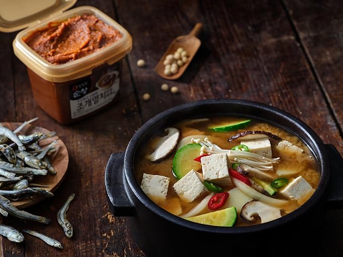 O'Food Seafood Doenjang, Premium Korean Traditional Soybean Miso Paste Sauce, Naturally Fermented, Umami Flavor, Jjigae Soup Base, Chung Jung One (Anchovy & Shellfish, 900g)