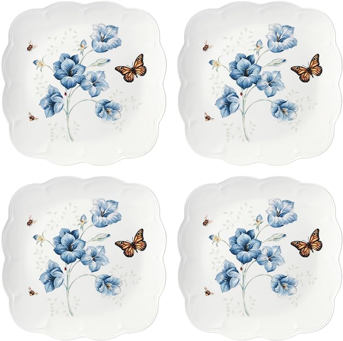 Lenox 894309 Butterfly Meadow Square 4-Piece Dinner Plates