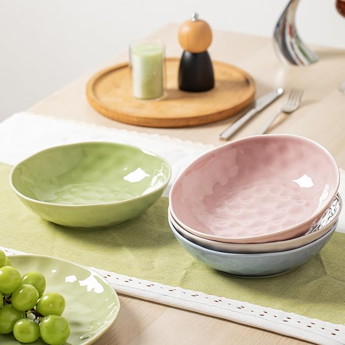 HOMBENE Porcelain Dinner Plates Set for 10 Inches Salad Serving Plates Set of 6 Celestial Blue Microwave Dishwasher Safe Dinnerware Serving, Dinner