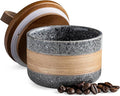 Miamolo Small Ceramic Jar with Lid, Coffee Container, Coffee Canisters with Airtight Lids Kitchen Food Storage Jars for Spice Sugar Tea Bag, Mini Decorative Jars for Countertop, Grey & 5 fl.oz