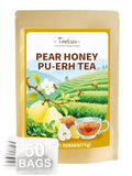 TeeLux Pear Honey Pu-erh Tea Bags, Premium Black & Pu-erh Blend with Natural Pear & Honey Flavor, Smooth & Sweet, 50 Count