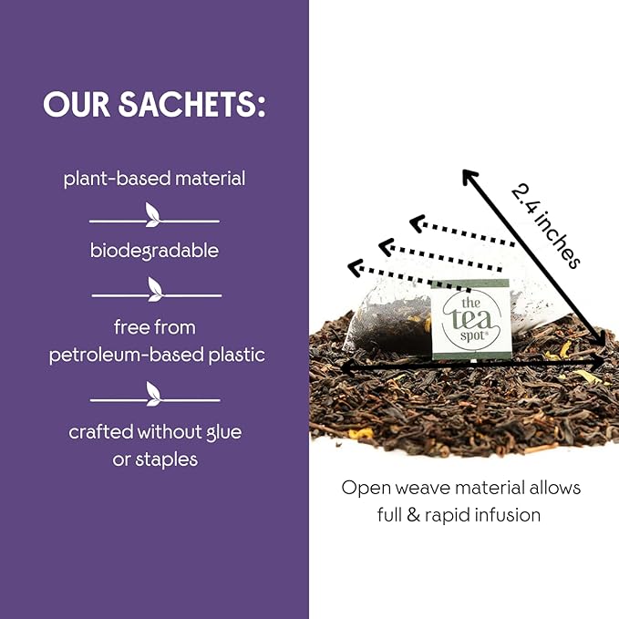 The Tea Spot Bolder Breakfast Tea with Dark Chocolate Flavoring | Blend of Black Tea, Pu’erh Tea, Calendula Flowers, Sunflower Petals, and Chocolate Flavoring | 15 Tea Bags