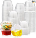 AOZITA 60 Sets - 2 oz Jello Shot Cups, Portion Cups With Lids, Small Plastic Containers with Lids, Airtight and Stackable Souffle Cups