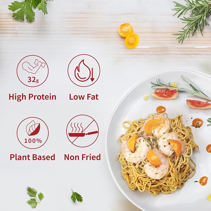 VOLO VERO Protein Ramen Instant Noodles Soup “Spicy” Beef Flavor, 32g High Plant-Based Protein, 8 Packs, Non-Fried, Vegan, Low Fat, Non-GMO, Egg & Dairy Free, Healthy Asian Meal
