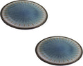 Dependable Industries inc. Essentials 10.5" Melamine Serving Plates 2-Piece Set for Hummus, Guacamole, Salsa, Dips & Appetizers Durable Dishwasher Safe Decorative Dishware with Sunburst Pattern