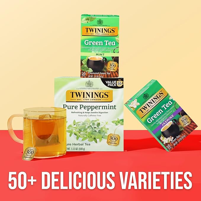 TWININGS TEA, TEA,GREEN,MINT 20 BAG (Pack of 2)