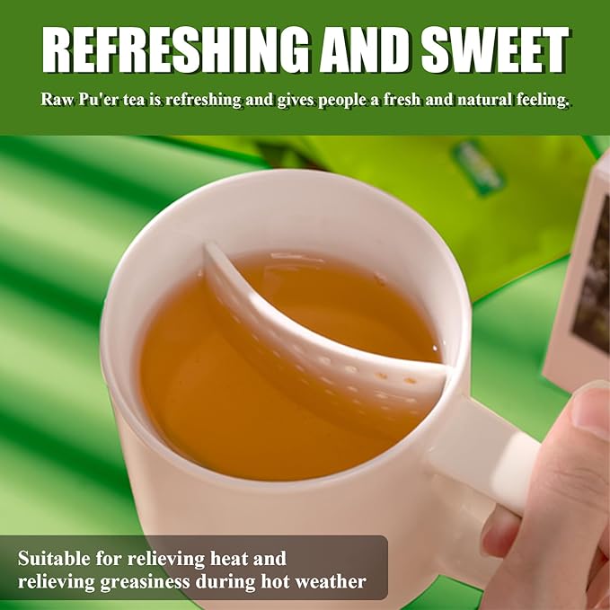 Pu-Erh Tea Bags, Organic and Aged Since 2018, Individually Wrapped 1.5g x 12 Count, Fermented Sheng (Raw) Pu-Erh Black Tea, Rich Flavor & Natural Energy, Convenient Brewing